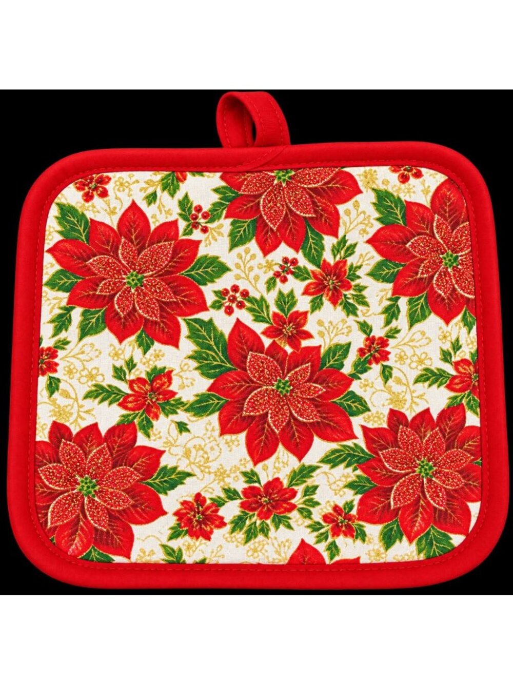 Christmas Poinsettia Pot Holder Set